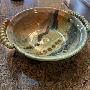 Nick Molatore Studio Pottery  Signed Bowl Rustic Brutalist Oregon